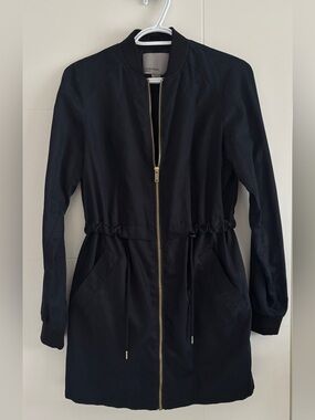 Vero Moda Black Utility Drawstring Jacket with Gold Zipper